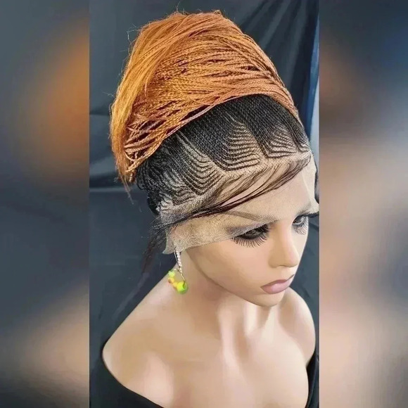 Braided Wig: 100% handmade long ombre  350/ black wig Human-Synthetic NWT - Picture 8 of 17